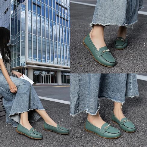 Loafers for Women Comfort Leather Loafers Cute Slip On Business Casual Dress Shoes Lightweight Work Flats Driving Mocs Walking Shoes for Women in Kuwait