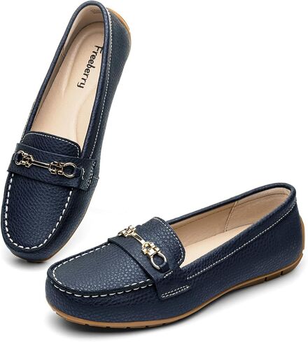 Loafers for Women Comfort Leather Loafers Cute Slip On Business Casual Dress Shoes Lightweight Work Flats Driving Mocs Walking Shoes for Women in Kuwait