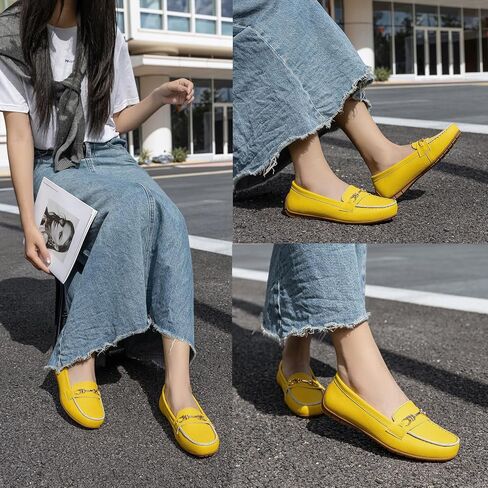 Loafers for Women Comfort Leather Loafers Cute Slip On Business Casual Dress Shoes Lightweight Work Flats Driving Mocs Walking Shoes for Women in Saudi Arabia