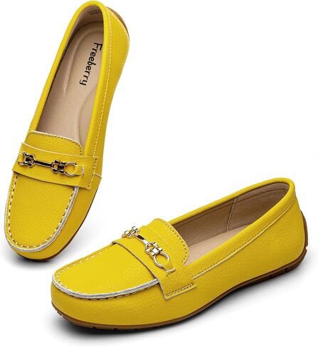 Loafers for Women Comfort Leather Loafers Cute Slip On Business Casual Dress Shoes Lightweight Work Flats Driving Mocs Walking Shoes for Women in Saudi Arabia