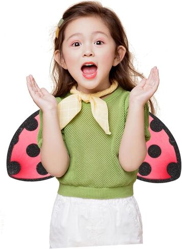 Foldable Ladybug Wings for Performance Red Cosplay Costume Prop Vibrant Color Easy to Carry Multipurpose Stage Party Accessory Random Color in Saudi Arabia