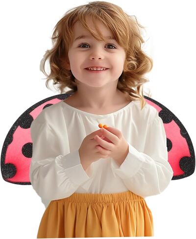 Foldable Ladybug Wings for Performance Red Cosplay Costume Prop Vibrant Color Easy to Carry Multipurpose Stage Party Accessory Random Color in Saudi Arabia