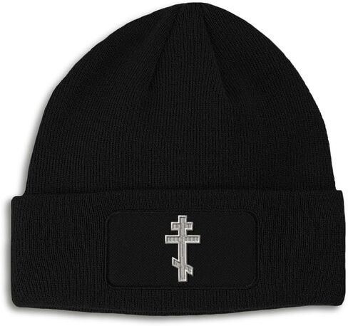 Patch Beanie Orthodox Cross with Shadow Christ Jesus Skull Cap Hats for Men & Women Winter Hats One Size in Saudi Arabia