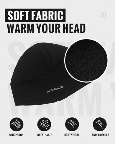 Thermal Running Skull Cap with Ear Flaps - Winter Hat for Men & Women, Windproof Athletic Beanie Helmet Liner in Saudi Arabia