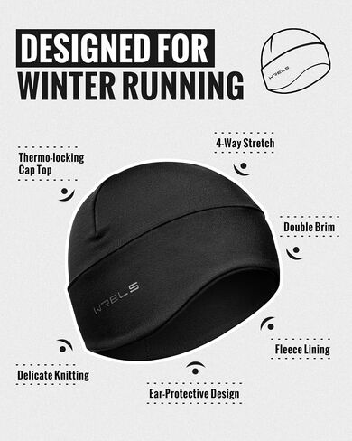 Thermal Running Skull Cap with Ear Flaps - Winter Hat for Men & Women, Windproof Athletic Beanie Helmet Liner in Saudi Arabia