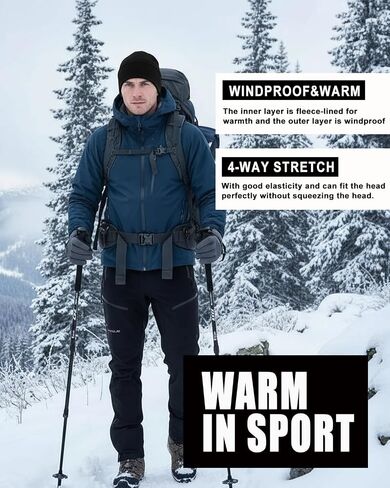 Thermal Running Skull Cap with Ear Flaps - Winter Hat for Men & Women, Windproof Athletic Beanie Helmet Liner in Saudi Arabia