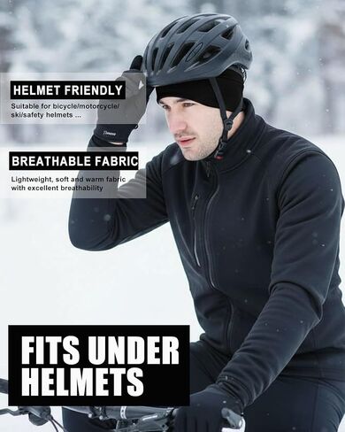 Thermal Running Skull Cap with Ear Flaps - Winter Hat for Men & Women, Windproof Athletic Beanie Helmet Liner in Saudi Arabia