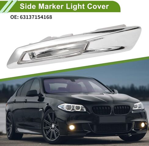 No.63137154168 Side Marker Light Cover for BMW 535i 2011-2013 Waterproof Silver Tone Right Blinker Corner Parking Light Turn Signal Light Lens Plastic in Saudi Arabia