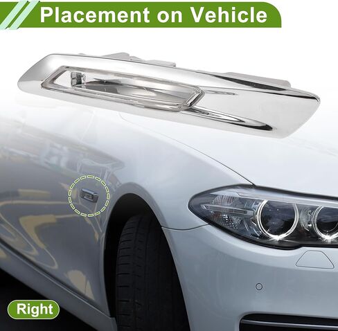 No.63137154168 Side Marker Light Cover for BMW 535i 2011-2013 Waterproof Silver Tone Right Blinker Corner Parking Light Turn Signal Light Lens Plastic in Saudi Arabia