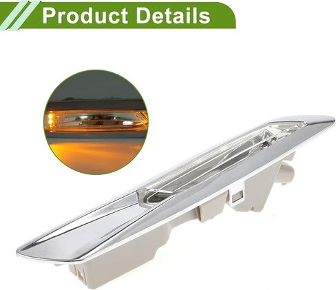 No.63137154168 Side Marker Light Cover for BMW 535i 2011-2013 Waterproof Silver Tone Right Blinker Corner Parking Light Turn Signal Light Lens Plastic in Saudi Arabia