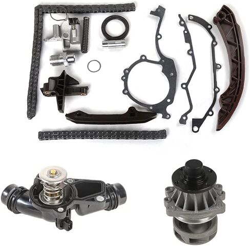 طقم سلسلة التوقيت MOCA ومجموعة مبيت مضخة المياه والترموستات المتوافقة مع 03-05 BMW Z4 3.0L و01-06 BMW X5 3.0L و01-04 BMW 530i 3.0L و01-05 BMW 325xi 2.5L in Saudi Arabia
