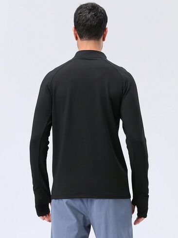 Men's Half-Zip Long-Sleeve Quick-Dry Sweatshirt for Fitness and Running in Saudi Arabia