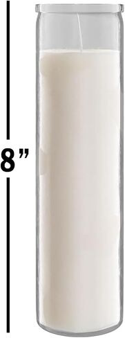 White Prayer Glass Candle Set - 4 Pack White Prayer Candles for Vigils, Prayers, Cemetery, Blessing Ceremonies | Bulk 8" Candle Kit in Saudi Arabia