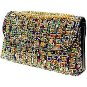 حقيبة كلاتش مسائية للنساء، حقائب كتف بسلسلة وحقائب يد مرصعة بأحجار الراين لحفلات الكوكتيل وحفلات الزفاف in Kuwait