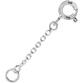 925 Sterling Silver 1MM - Cable Italian - Pendant - Necklace - Anklet - Bracelet - Extender Chain - 1 Inch to 6 Inch Super Thin & Strong With 5MM End Ring in Kuwait