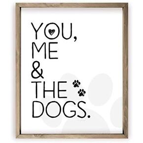 علامة حائط ريفية من MRC Wood Products You Me And The Dogs مقاس 12 × 15 (يتضمن الإطار) in Kuwait