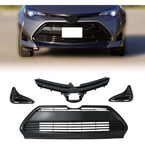 KARPAL Front Bumper Grille Upper and Lower Grill Set with Fog Covers Brackets Fit for 2017 2018 2019 Toyota Corolla LE XLE CE in Saudi Arabia