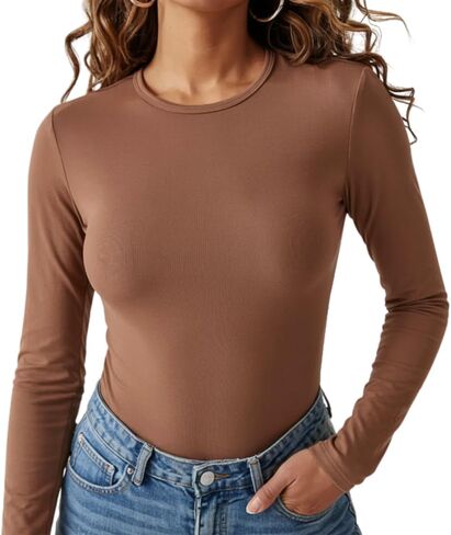 Sol Living Shapewear for Women Tummy Control Bodysuit Body Shaper Tummy Control Seamless Bodysuit Slimming Long Sleeve Top in Saudi Arabia