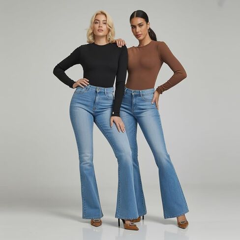 Sol Living Shapewear for Women Tummy Control Bodysuit Body Shaper Tummy Control Seamless Bodysuit Slimming Long Sleeve Top in Saudi Arabia