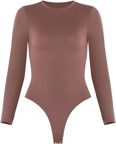 Sol Living Shapewear for Women Tummy Control Bodysuit Body Shaper Tummy Control Seamless Bodysuit Slimming Long Sleeve Top in Saudi Arabia