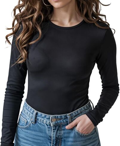 Sol Living Shapewear for Women Tummy Control Bodysuit Body Shaper Tummy Control Seamless Bodysuit Slimming Long Sleeve Top in Saudi Arabia
