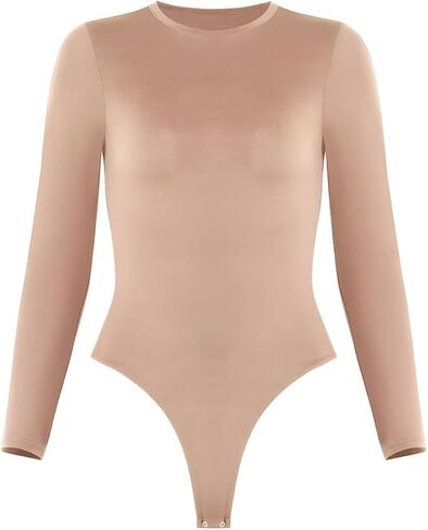 Sol Living Shapewear for Women Tummy Control Bodysuit Body Shaper Tummy Control Seamless Bodysuit Slimming Long Sleeve Top in Saudi Arabia