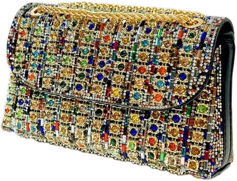 حقيبة كلاتش مسائية للنساء، حقائب كتف بسلسلة وحقائب يد مرصعة بأحجار الراين لحفلات الكوكتيل وحفلات الزفاف in Kuwait