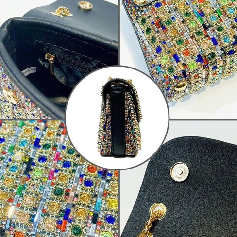 حقيبة كلاتش مسائية للنساء، حقائب كتف بسلسلة وحقائب يد مرصعة بأحجار الراين لحفلات الكوكتيل وحفلات الزفاف in Kuwait