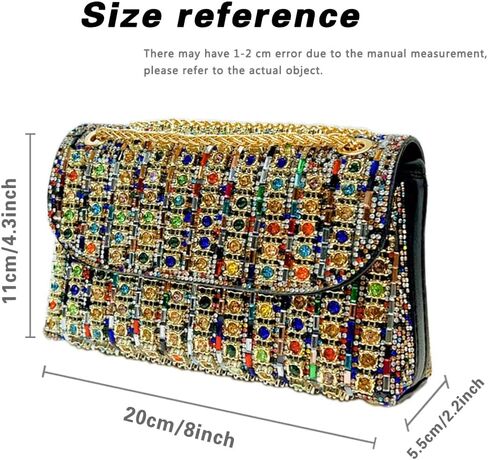 حقيبة كلاتش مسائية للنساء، حقائب كتف بسلسلة وحقائب يد مرصعة بأحجار الراين لحفلات الكوكتيل وحفلات الزفاف in Kuwait