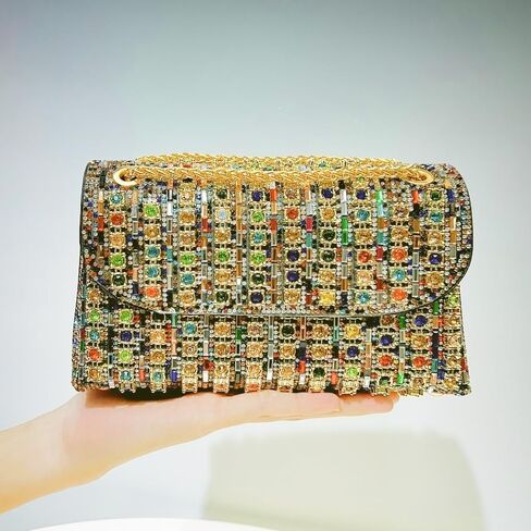 حقيبة كلاتش مسائية للنساء، حقائب كتف بسلسلة وحقائب يد مرصعة بأحجار الراين لحفلات الكوكتيل وحفلات الزفاف in Kuwait