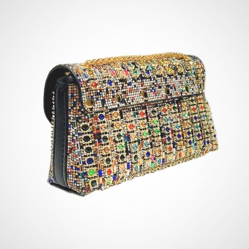 حقيبة كلاتش مسائية للنساء، حقائب كتف بسلسلة وحقائب يد مرصعة بأحجار الراين لحفلات الكوكتيل وحفلات الزفاف in Kuwait