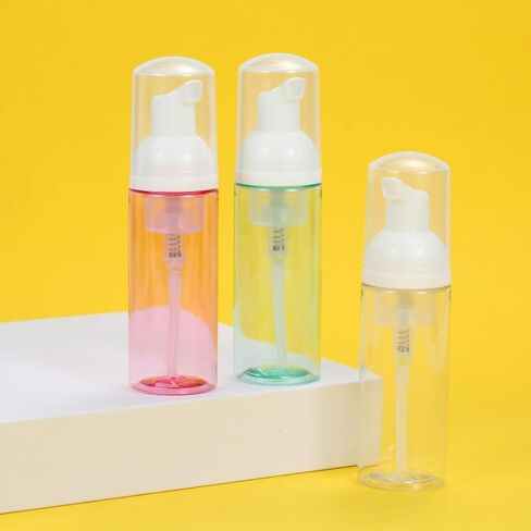 3 عبوات من زجاجات مضخة الرغوة للسفر بحجم 60 مل/2 أونصة موزع صابون رغوي صغير الحجم، موزع صابون رغوي بلاستيكي شفاف، حاويات مضخة صغيرة فارغة قابلة لإعادة الملء (ألوان مختلطة) in Kuwait