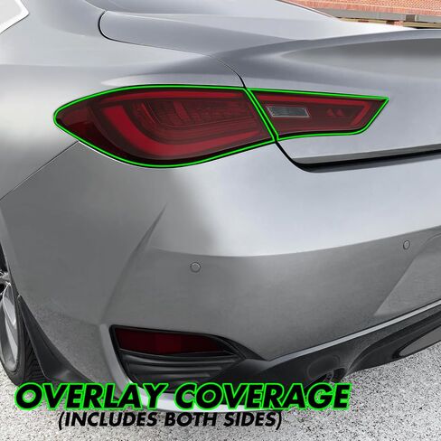 SlickMod PreCut Vinyl Smoke Tint for 2017-2022 Infiniti Q60 Tail Light (20% Dark Smoke, 2. Taillight Cutout) in Saudi Arabia