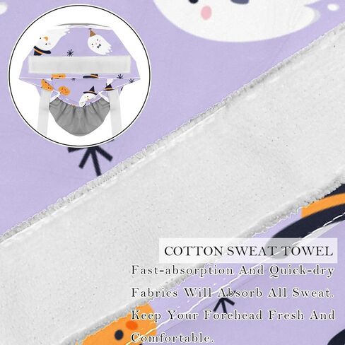 Funny Cartoon Ghosts on Black Background Working Caps with Buttons, Long Hair Scrub Hats Ponytail Holder for Women in Kuwait