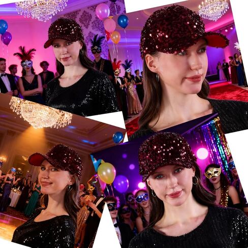 Sequin Baseball Cap for Women Girls Trucker Hat Sun Hat Golf Visor Hat Sparkly Bling 80s Party Hat for Hip Top Beach Travel in Kuwait