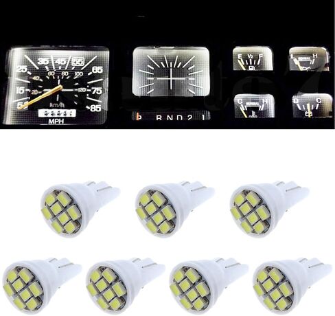 7X t10 LED لمبة قياس العدادات LED Dash Kit لوحة القيادة LED مصابيح كهربائية بديلة بيضاء باردة لشاحنة Ford 1993-1996 Bronco F150 F250 F350، Ford 1980-1986 F100 F150 F250 F350 Truck in Kuwait