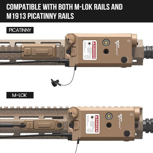 VOTATU V840 Green Laser/Light/IR Combo, 1500 Lumens Tactical Flashlight Laser for Rifle and Carbine Compatible with M-LOK Picatinny Rail, Pressure Switch and USB Magnetic Rechargeable in Kuwait