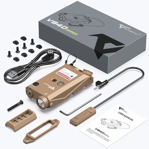 VOTATU V840 Green Laser/Light/IR Combo, 1500 Lumens Tactical Flashlight Laser for Rifle and Carbine Compatible with M-LOK Picatinny Rail, Pressure Switch and USB Magnetic Rechargeable in Kuwait