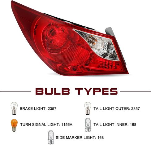 JSBOYAT Tail Lights for 2011-2014 Hyundai Sonata Rear lights (Right Passenger Side) in Saudi Arabia