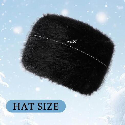 Lanpet Women's Winter Hat Faux Fur Furry Hat for Cold Weather Cossak Russian Style Warm Fluffy Cap in Saudi Arabia