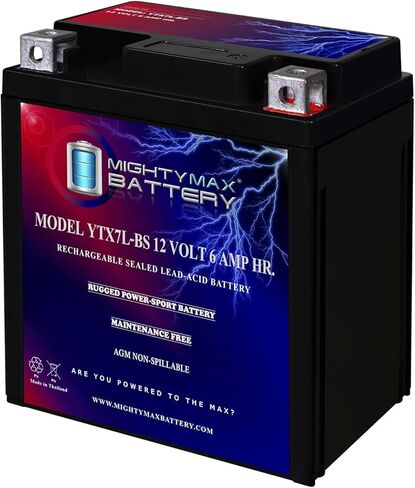 بطارية مايتي ماكس YTX7L-BS بطارية 12 فولت 6 أمبير لياماها 225 XT225 Serow 1992-2000 in Saudi Arabia