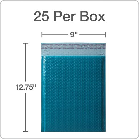 Quality Park Bubble Mailers, 8.25" x 11", Shipping Envelopes, Water Resistant Poly Padded Envelopes, Berry Print, 25 Pack (QUA85873) in Kuwait