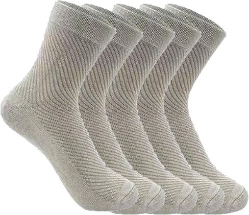 Hemp Organic Linen Crew Socks, Light Gray, Textured Knit, Casual Comfort, 5 Pack in Saudi Arabia