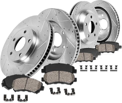 Callahan Brake Parts Front and Rear Brake Kit For Expedition F-150 2WD RWD Drilled and Slotted Brake Rotors and Ceramic Brake Pads in Saudi Arabia