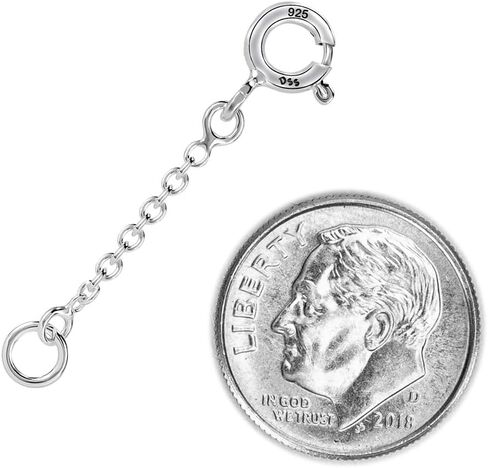 925 Sterling Silver 1MM - Cable Italian - Pendant - Necklace - Anklet - Bracelet - Extender Chain - 1 Inch to 6 Inch Super Thin & Strong With 5MM End Ring in Kuwait