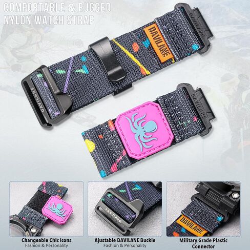 سوار ساعة من النايلون 16 ملم متوافق مع G-Shock DW-5600/6900/5700/8900، GW-M5610/6900، GD-100/110/120/350/GM-2100/GA2100/GA-B2100، تصميم رقع عسكرية، حزام ساعة خارجي سريع التحرير للرجال والنساء in Kuwait