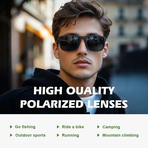 Fanshen Square Polarized Sunglasses for Men, 3 Pack Lightweight UV Protection Sun Glasses for Driving Fishing Golf in Kuwait