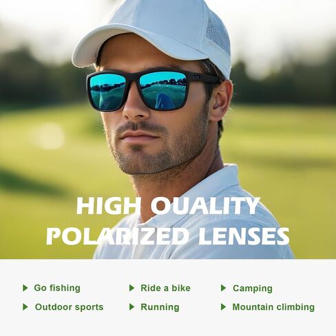 Fanshen Square Polarized Sunglasses for Men, 3 Pack Lightweight UV Protection Sun Glasses for Driving Fishing Golf in Kuwait