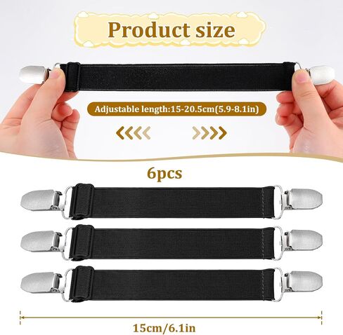 6 Pcs Elastic Cinch Clip, Clothing Cinch Clip Dress Tightener Waist Cincher Clips Belt Clips for Jeans, Pants in Saudi Arabia