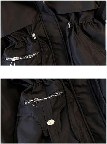 سترة نسائية لطيفة صلبة متوسطة الطول سترة شتوية مقاومة للطقس معطف ثلج دافئ ناعم وسميك in Kuwait